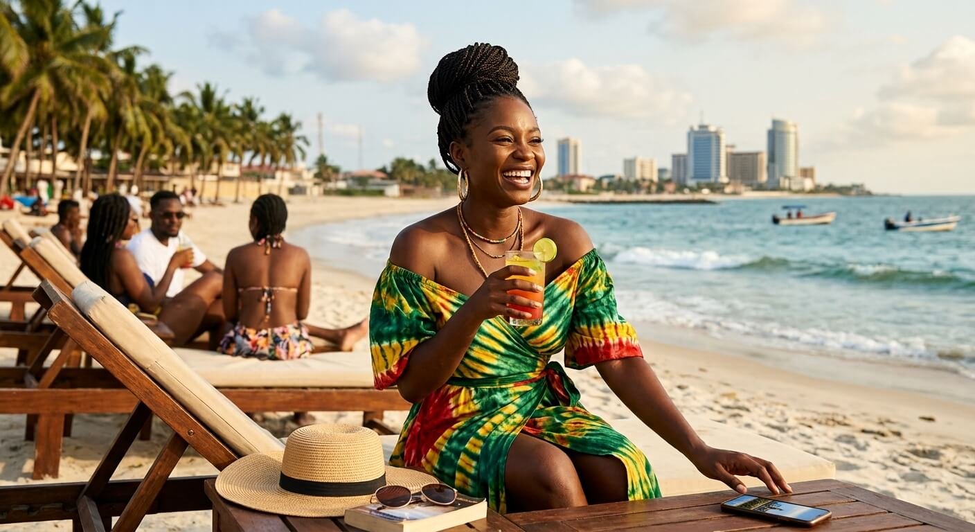 A client enjoying their vacation in Lagos with peace of mind and less stress.